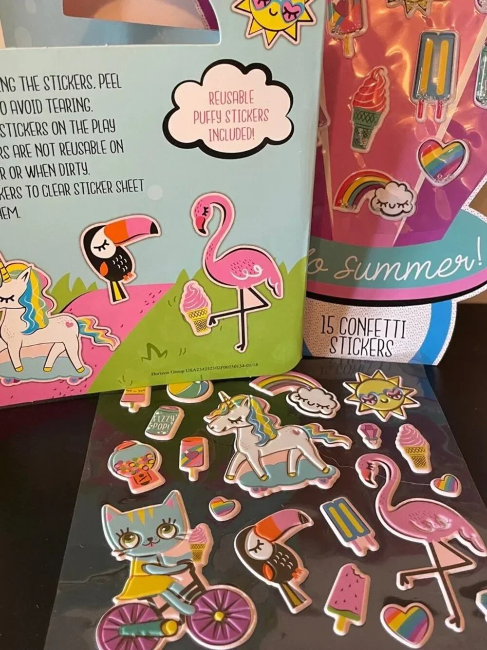 Kids Toys SUMMER Fun Puffy Sticker Activity Book & Stickers Bundle